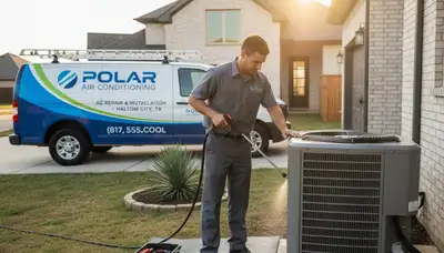 Professional AC repair technician serving residential HVAC systems in Fort Worth, TX