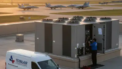 HVAC technician providing AC repair service in Fort Worth TX for residential cooling systems