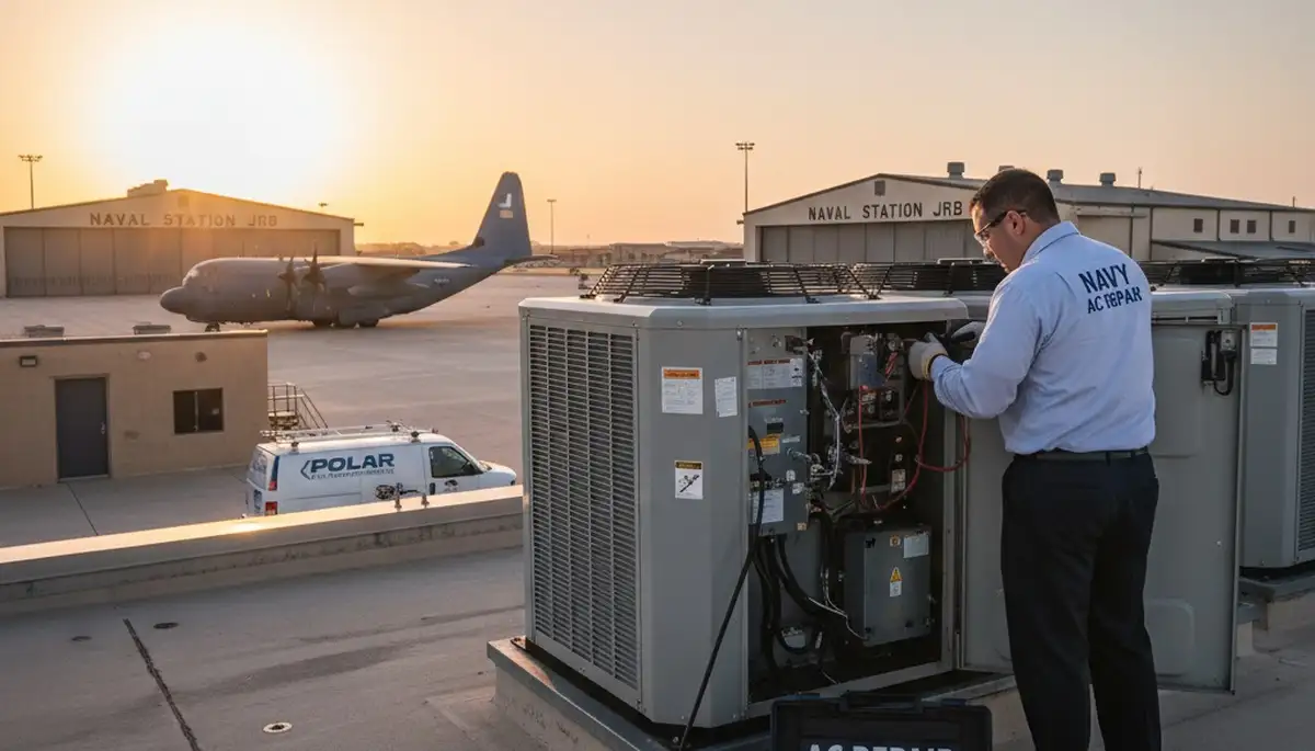 Professional AC repair technician servicing air conditioning unit in Fort Worth, TX
